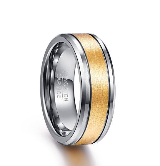 Gold Tungsten Carbide Ring
