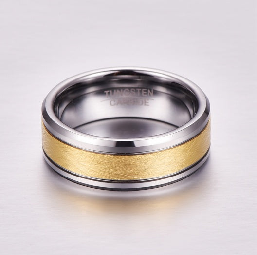 Gold Tungsten Carbide Ring