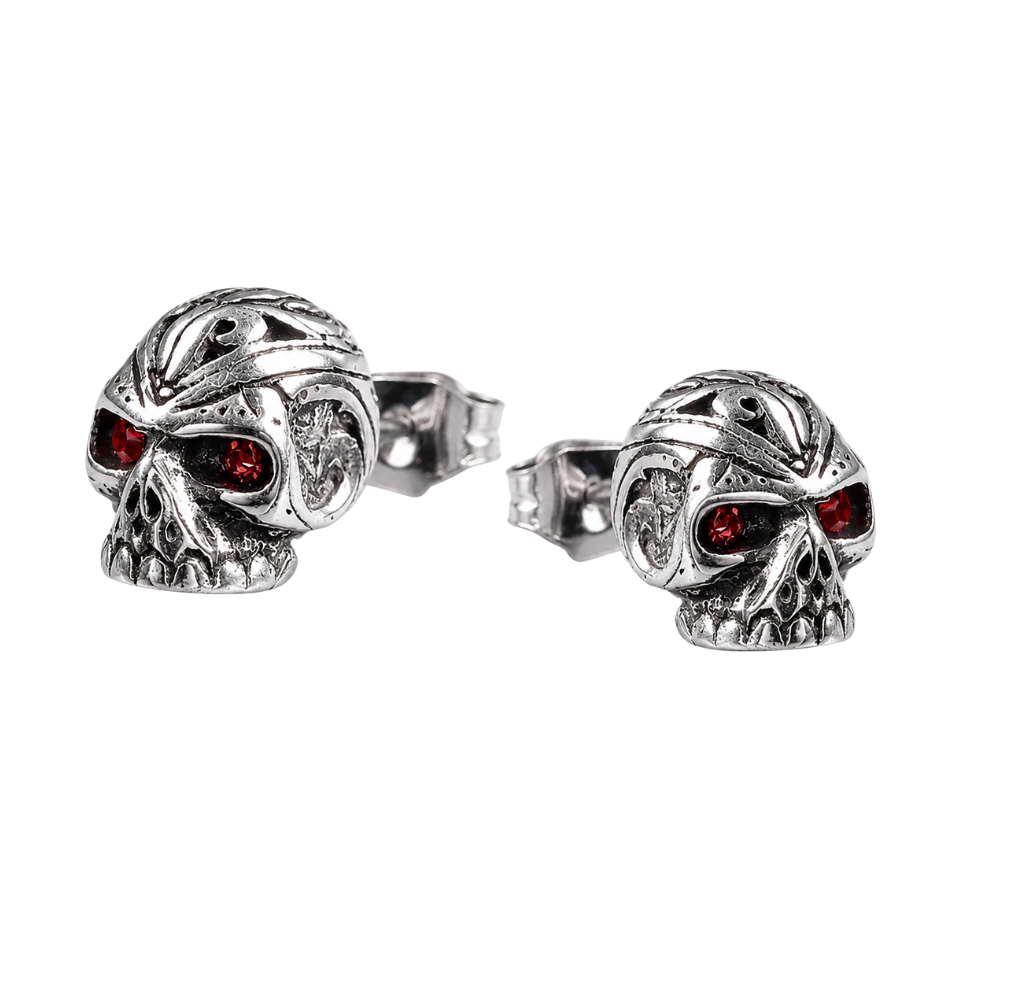 Red Eye Skull Head Earring