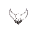 Skull And Moth Pendant Necklace