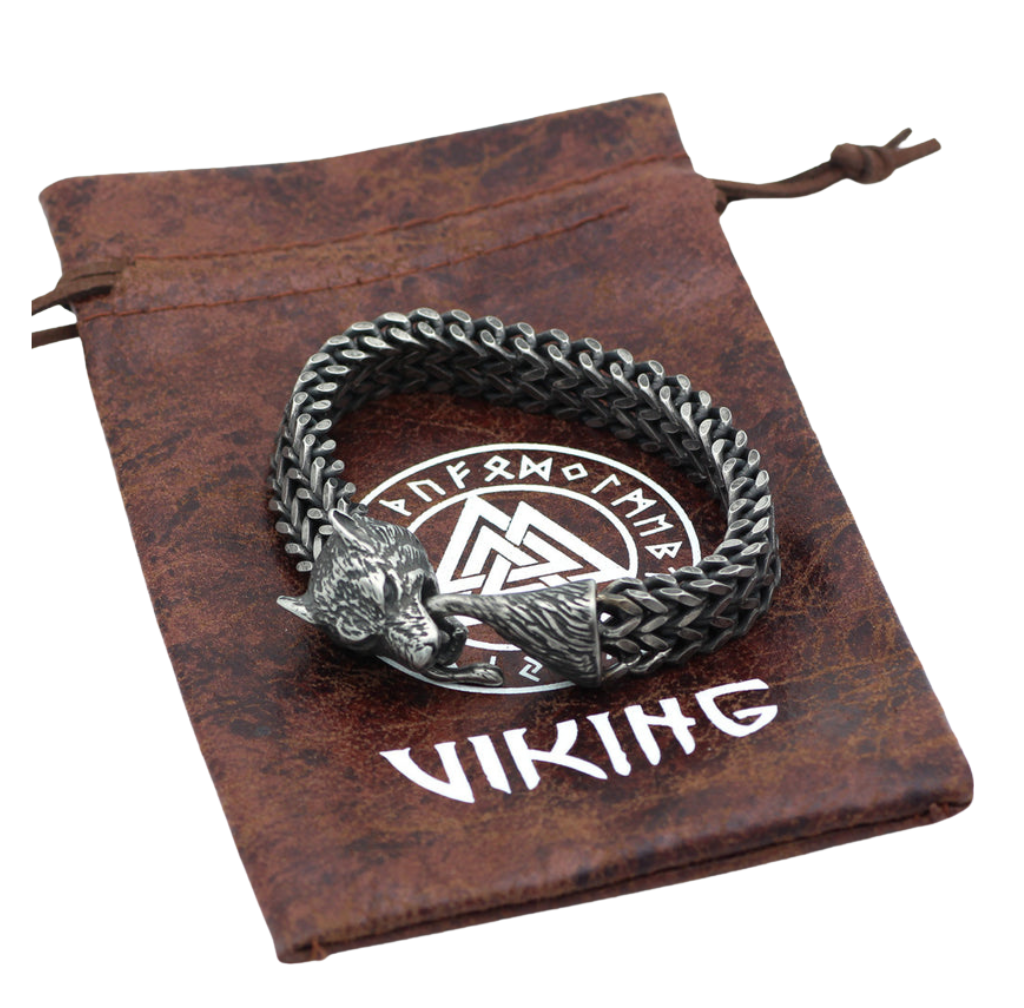 Wolf Head Woven Chain Bracelet
