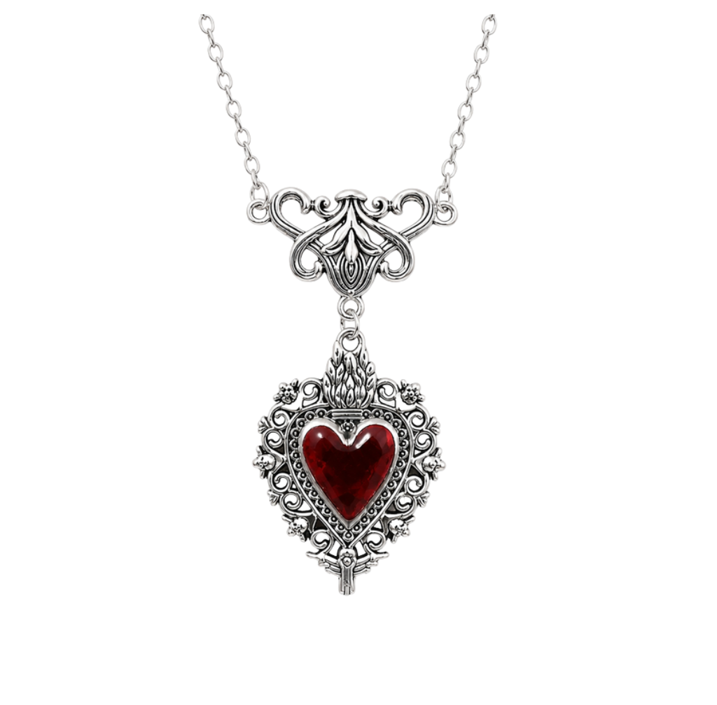 Skull Heart Victorian Necklace