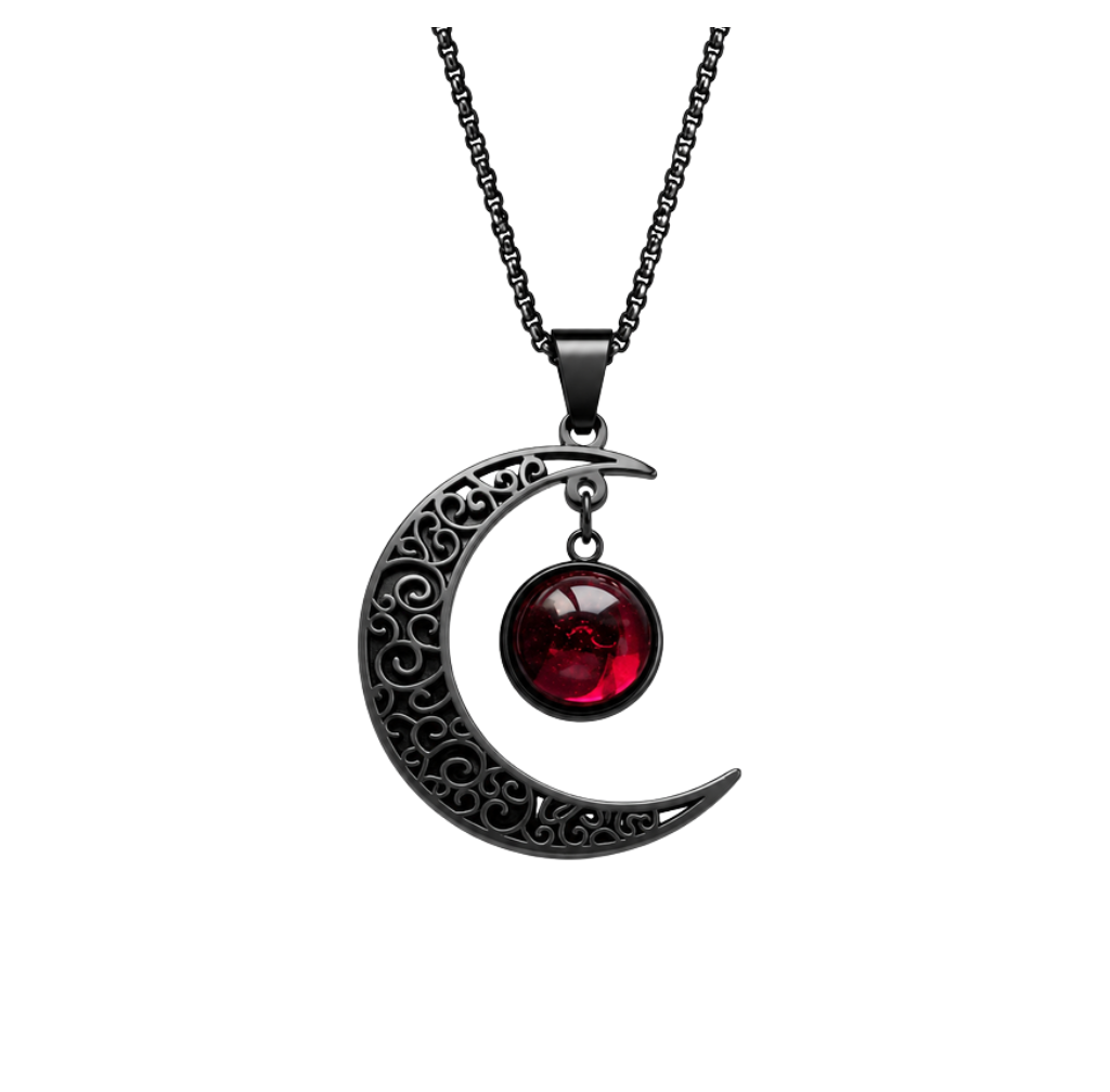 Crescent Skull Necklace