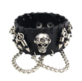Skull Chain Leather Bracelet