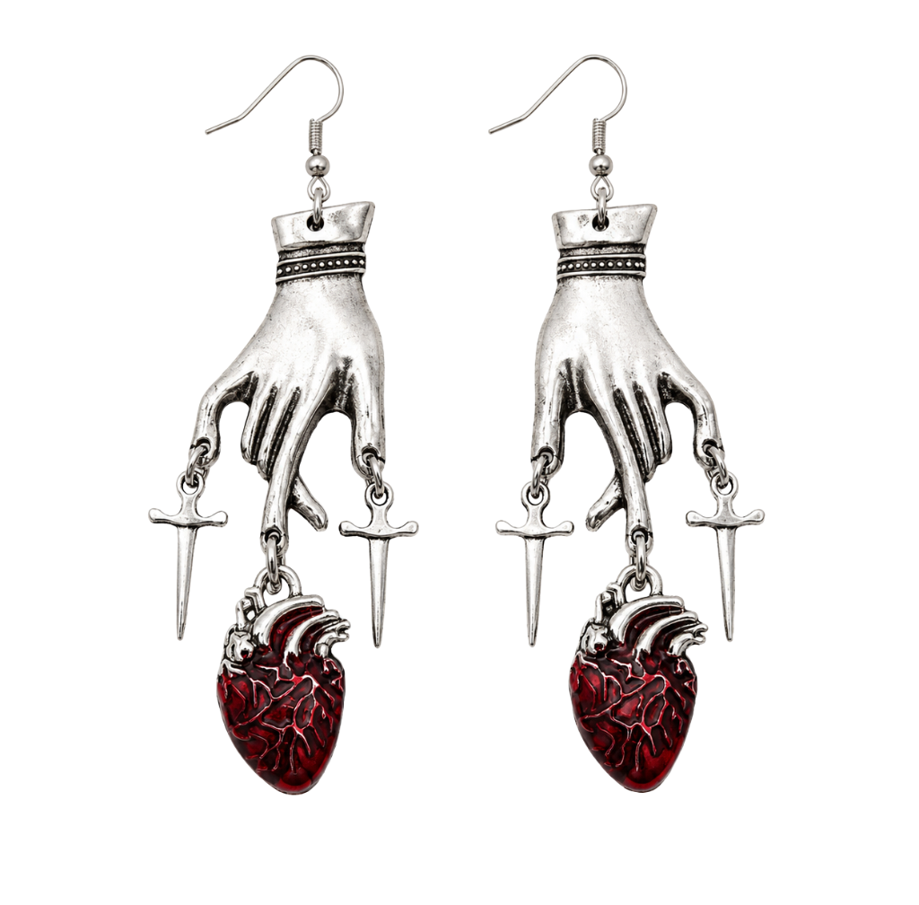 Heart Hand Earrings