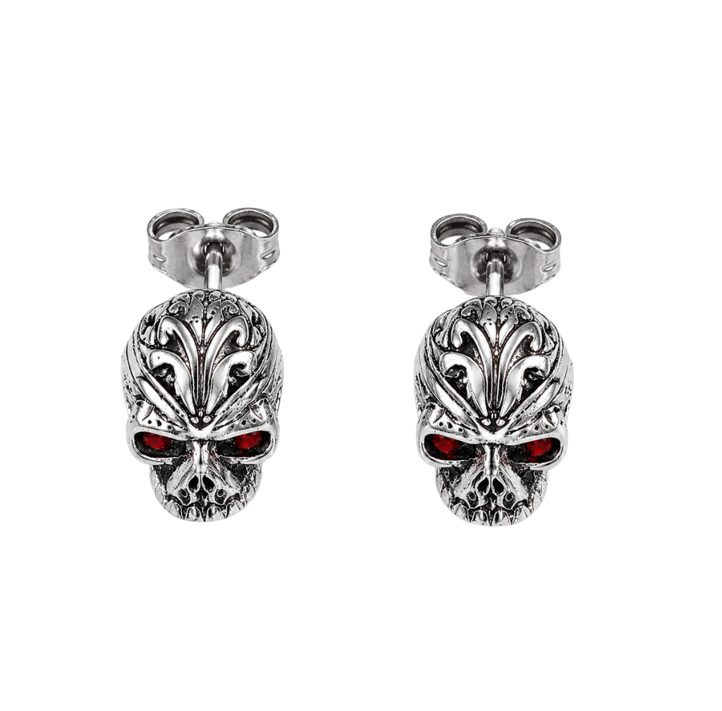 Red Eye Skull Head Earring