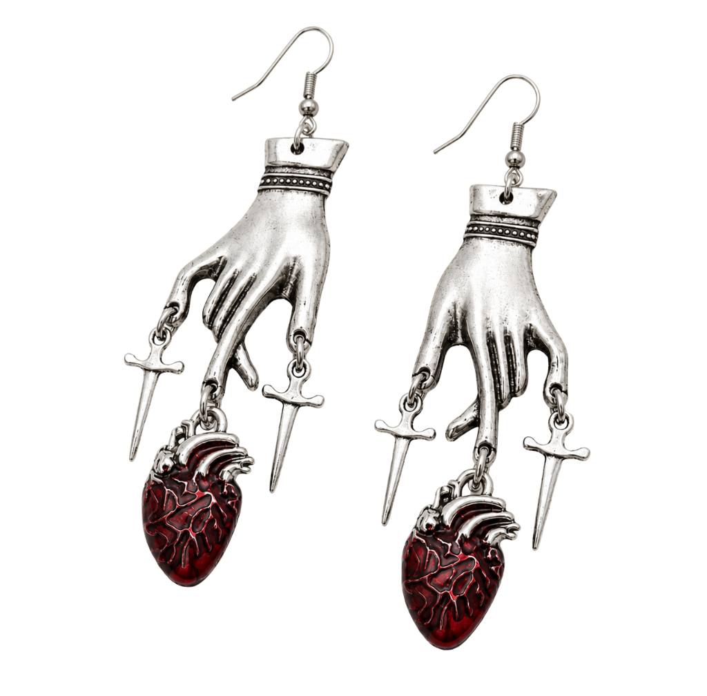Heart Hand Earrings