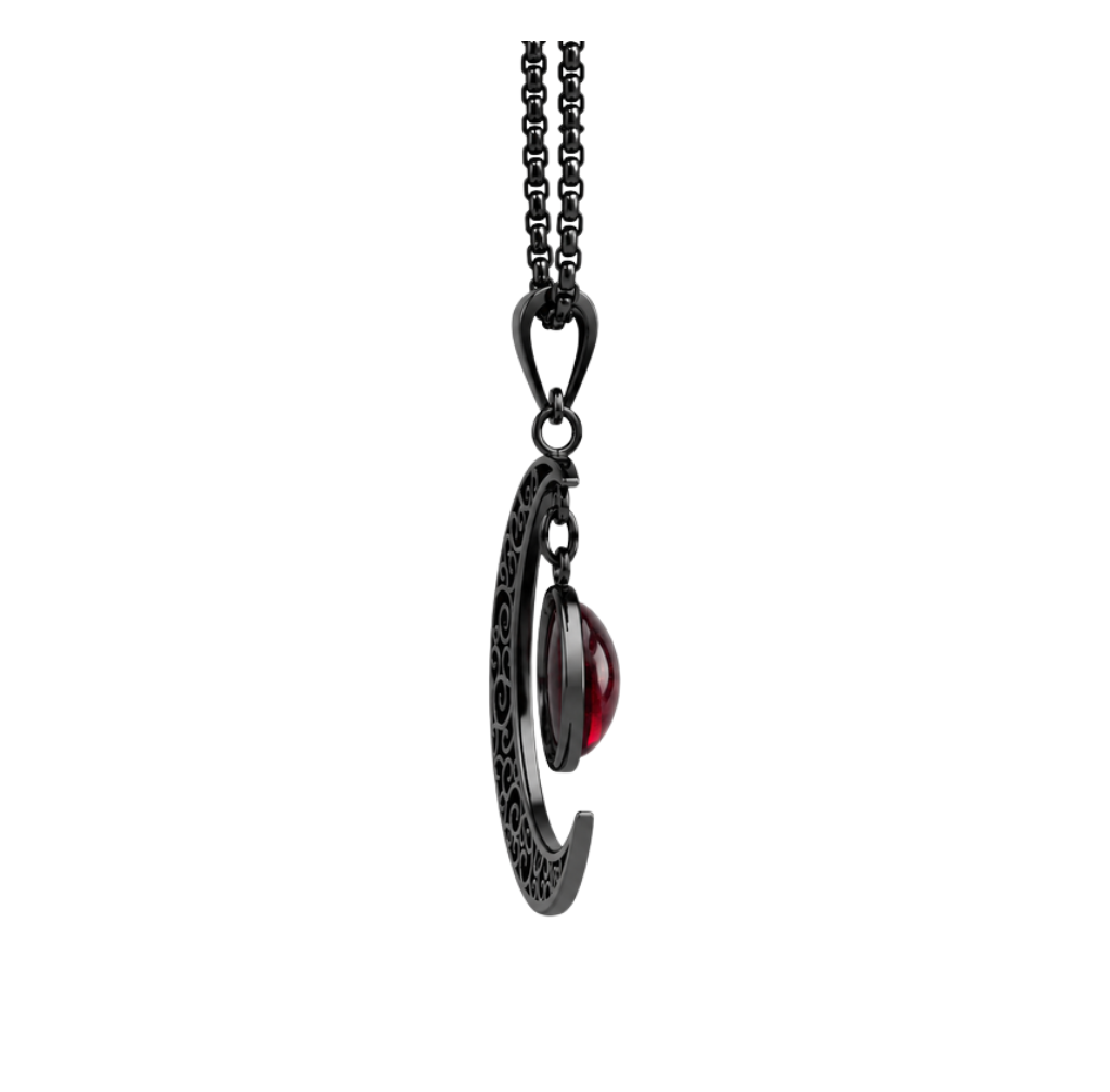Crescent Skull Necklace