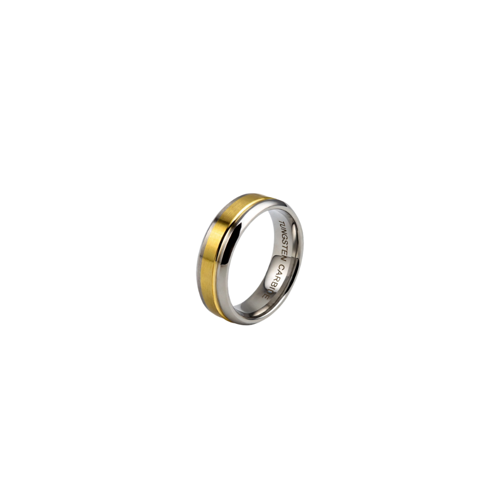 Gold Tungsten Carbide Ring