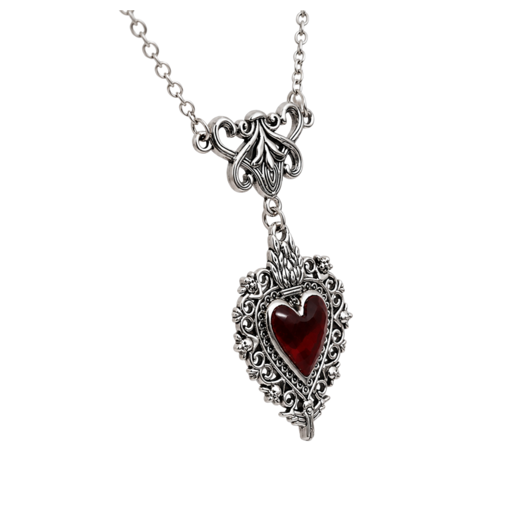 Skull Heart Victorian Necklace