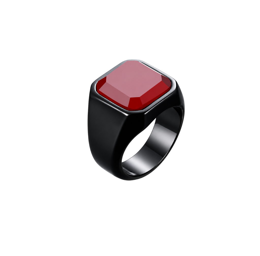 Glossy Black Gem Ring