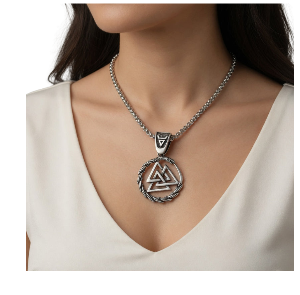 Viking Valknut Dragon Necklace