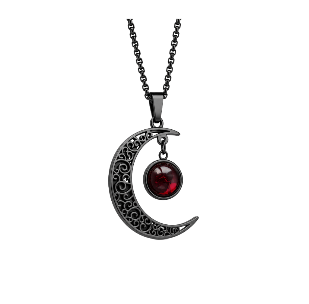 Crescent Skull Necklace
