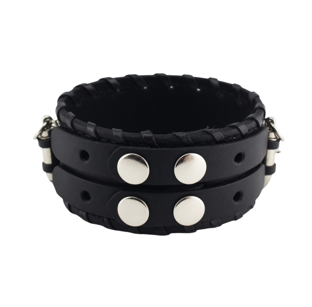 Skull Chain Leather Bracelet