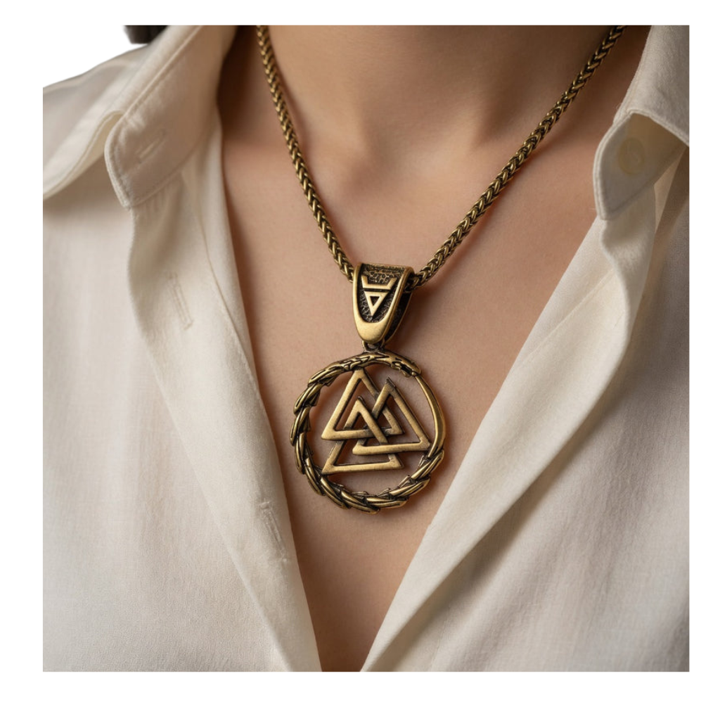 Viking Valknut Dragon Necklace