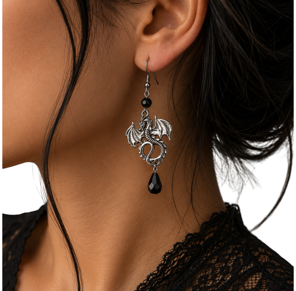 Dragon Red Earrings
