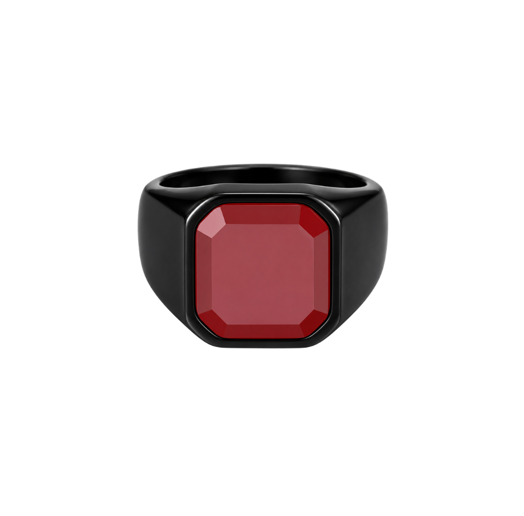 Glossy Black Gem Ring
