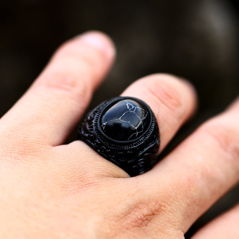 Vintage Onyx Ring 4 Gem Styles Available