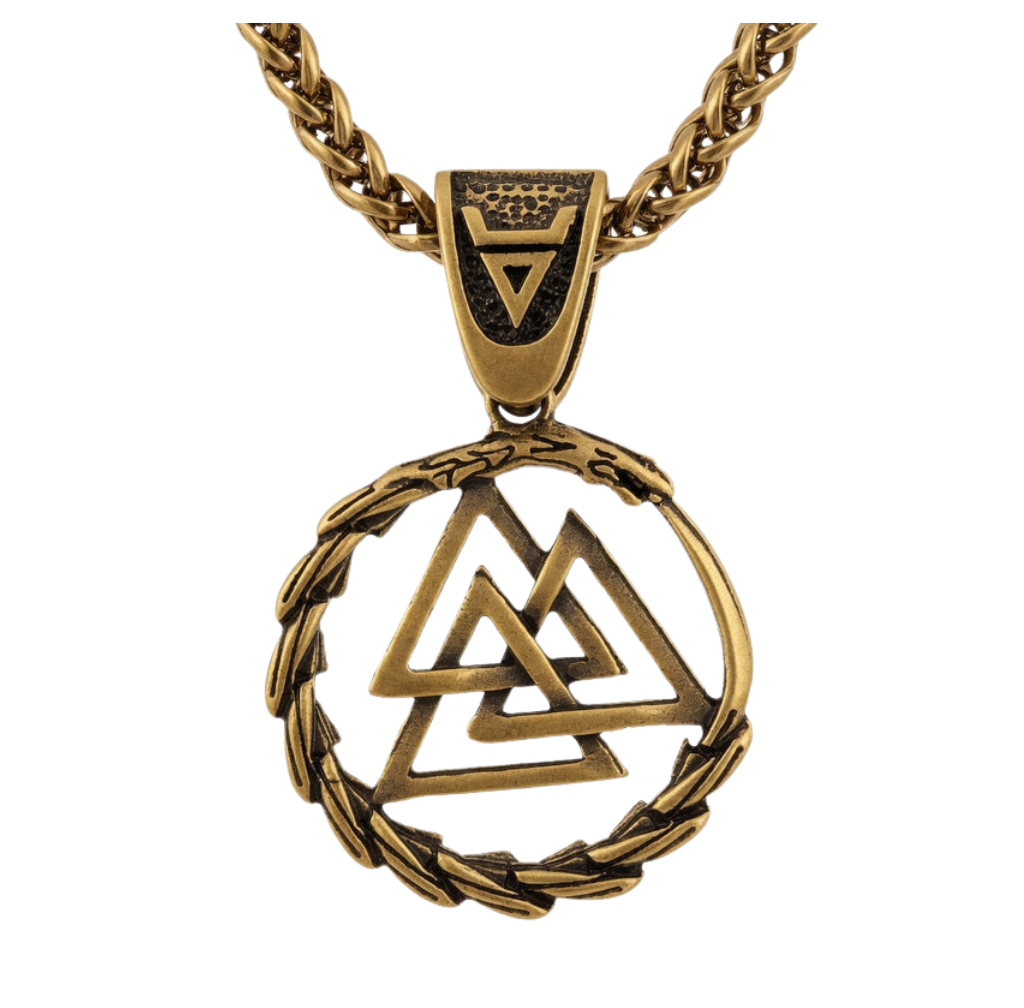 Viking Valknut Dragon Necklace