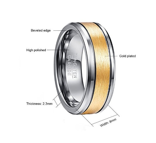 Gold Tungsten Carbide Ring