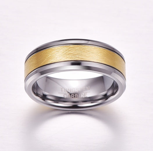 Gold Tungsten Carbide Ring