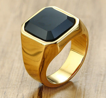 Glossy Black Gem Ring
