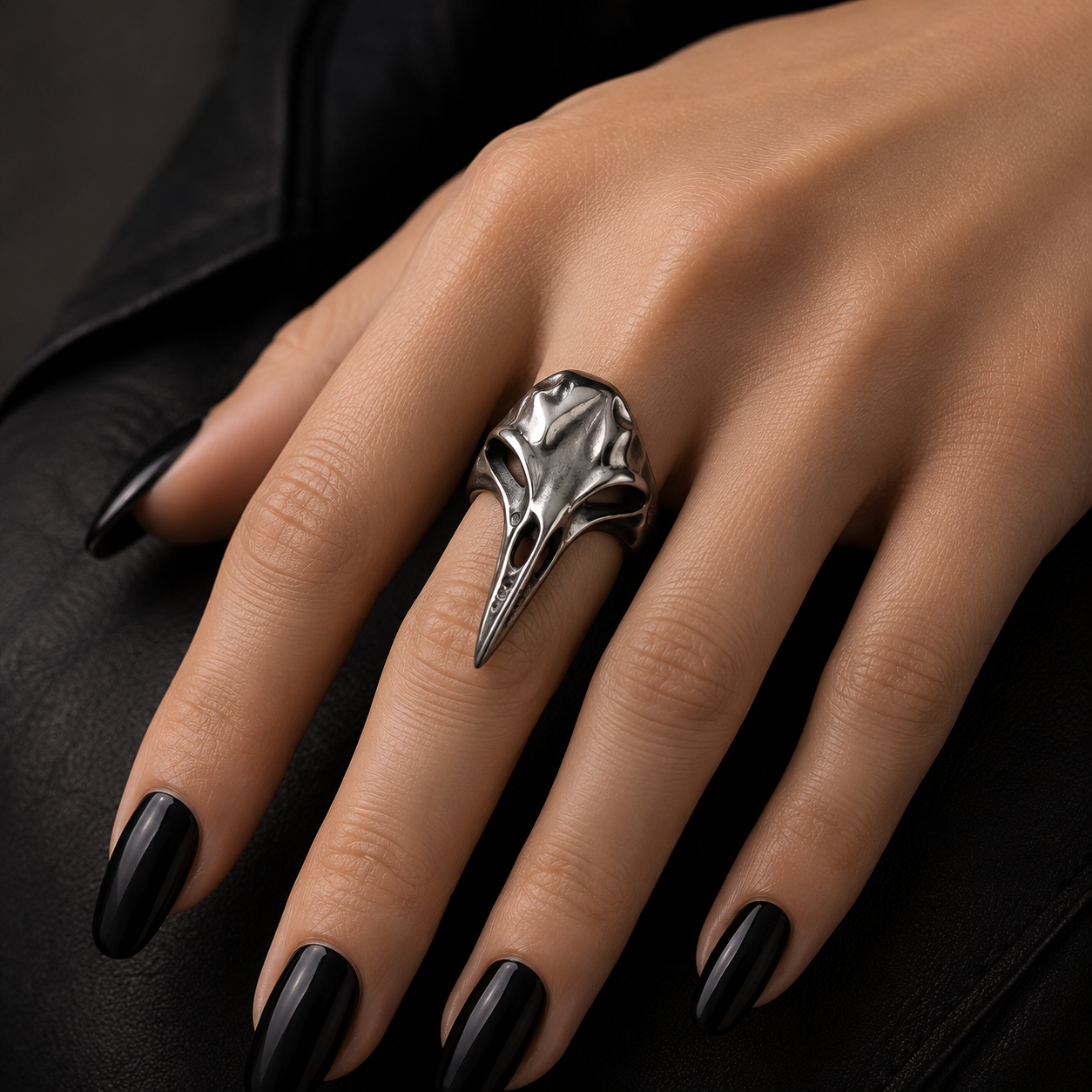 Raven Skull Ring