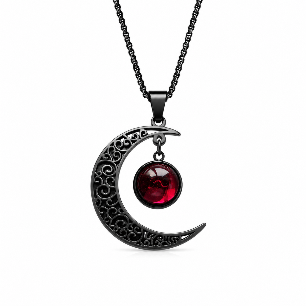 Crescent Skull Necklace