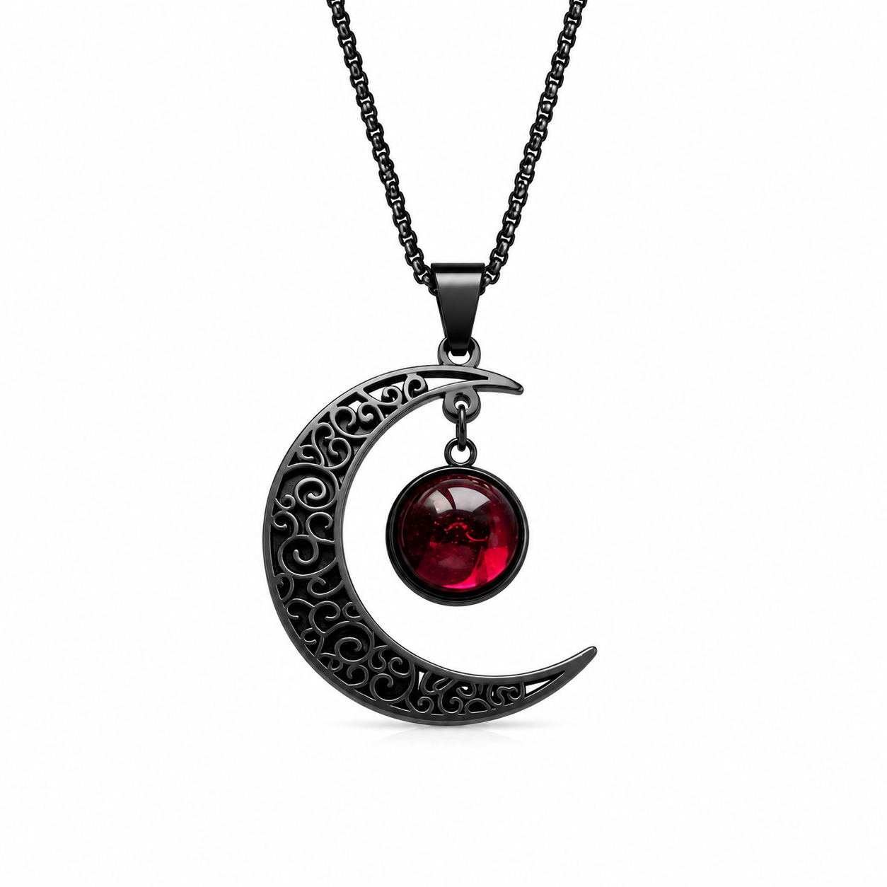 Crescent Skull Necklace