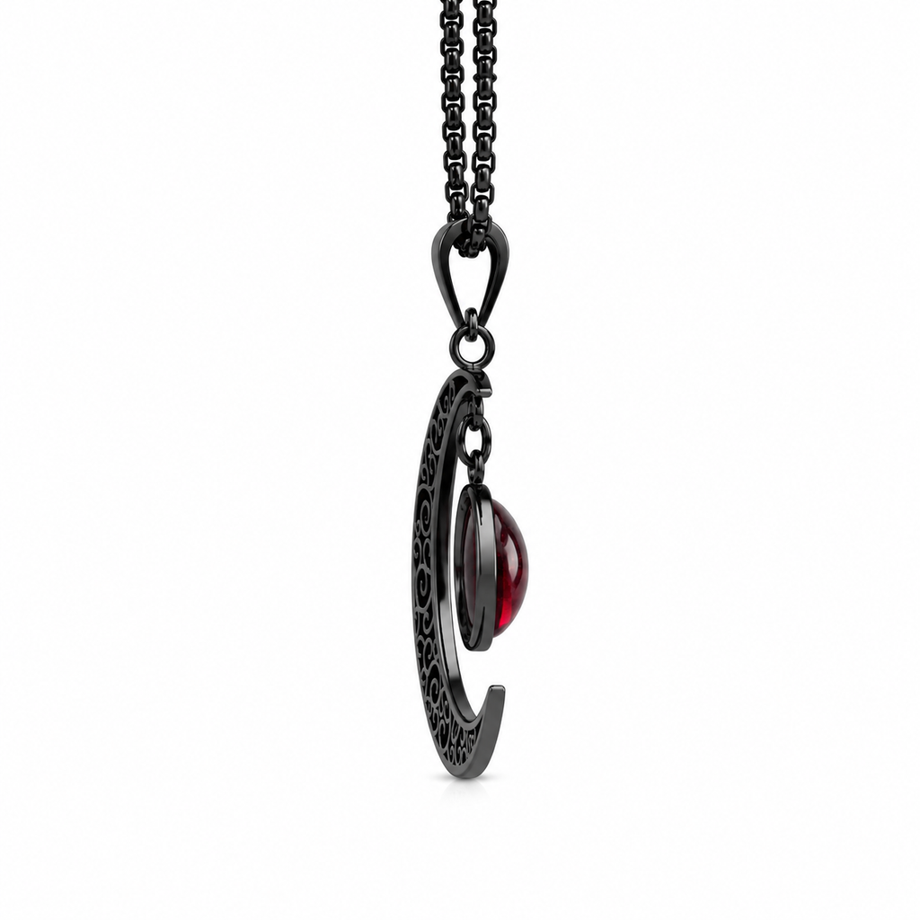 Crescent Skull Necklace