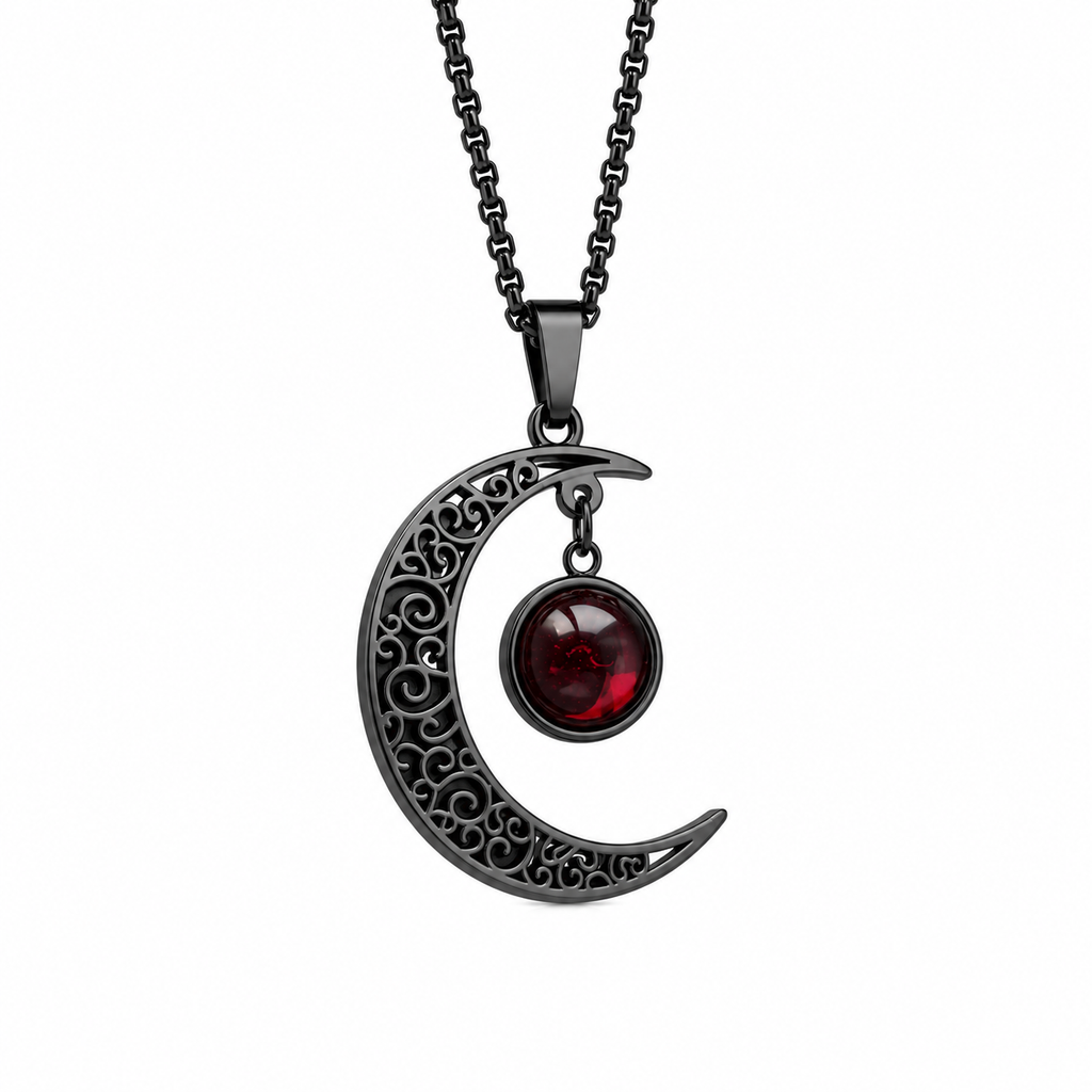 Crescent Skull Necklace