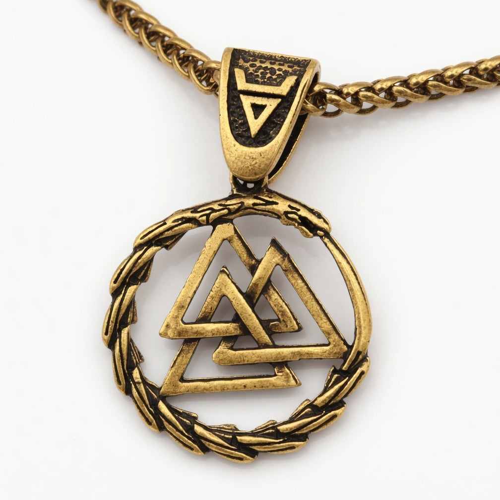 Viking Valknut Dragon Necklace
