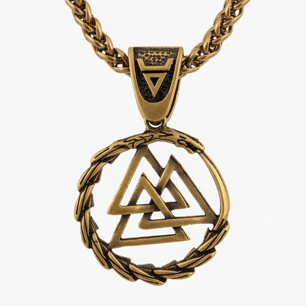 Viking Valknut Dragon Necklace