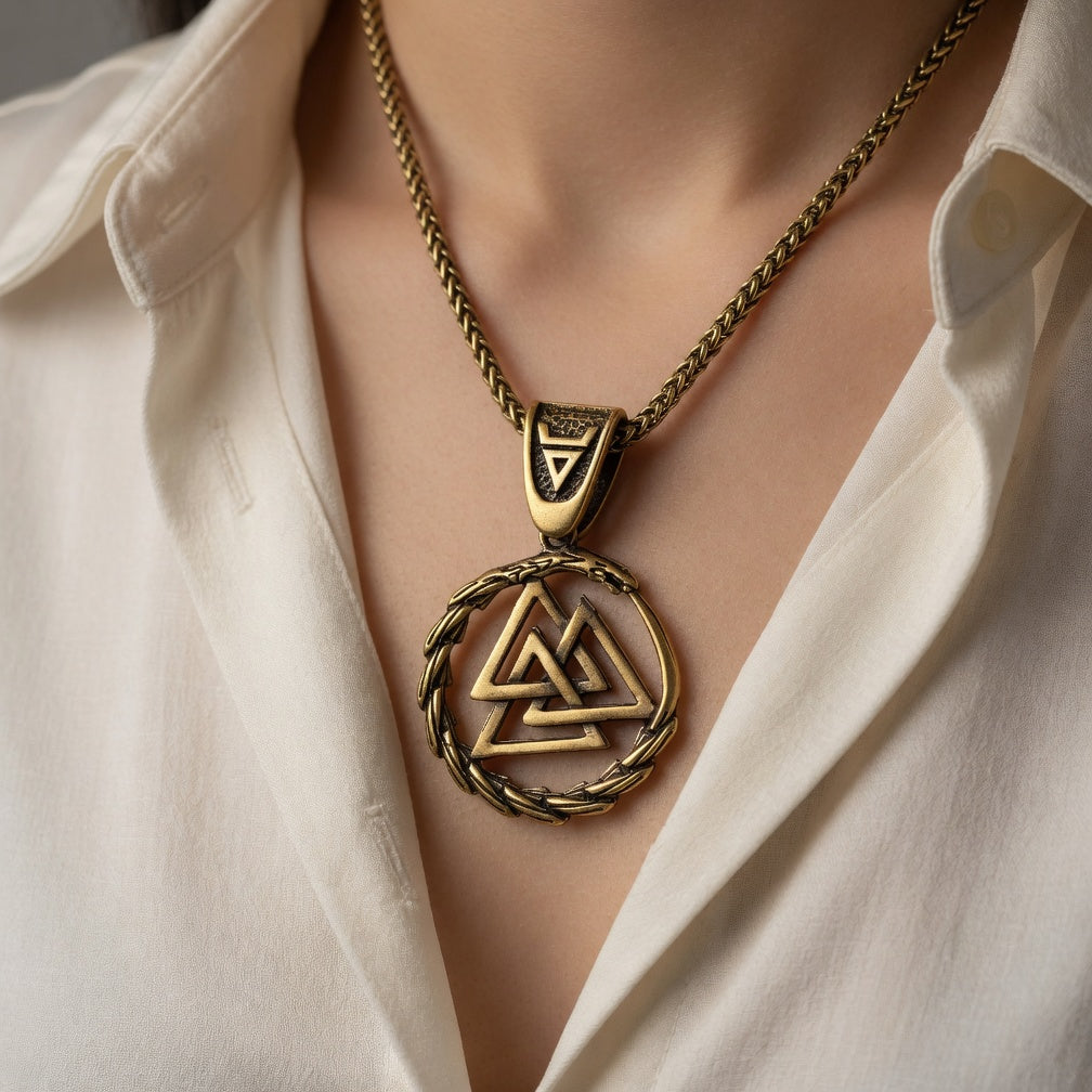 Viking Valknut Dragon Necklace