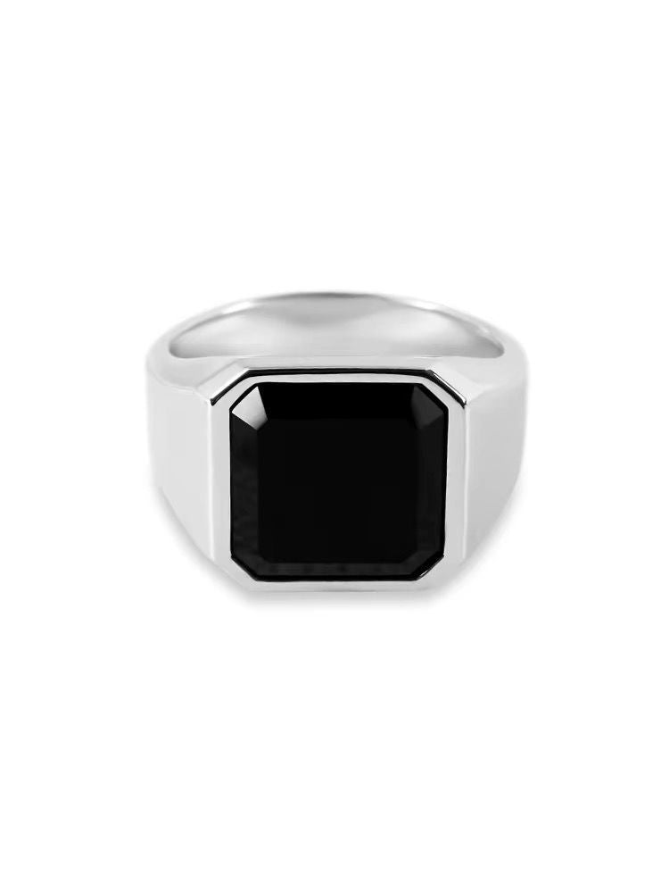 Glossy Black Gem Ring