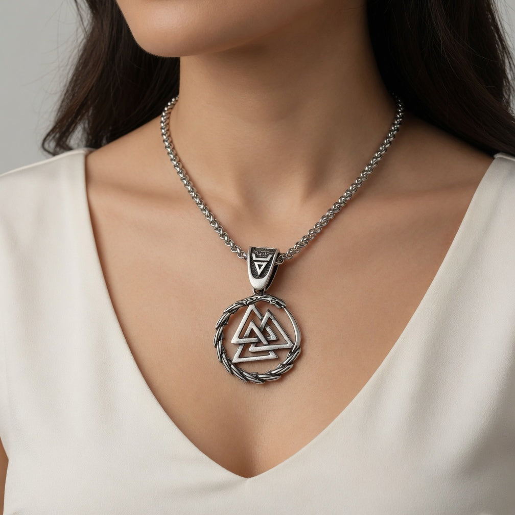 Viking Valknut Dragon Necklace